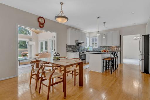 Open kitchen and dining area.