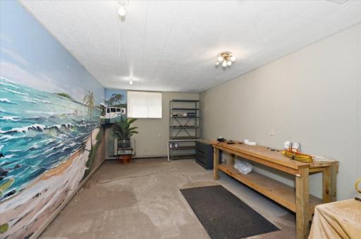 Beautiful painted wall mural in the shop.