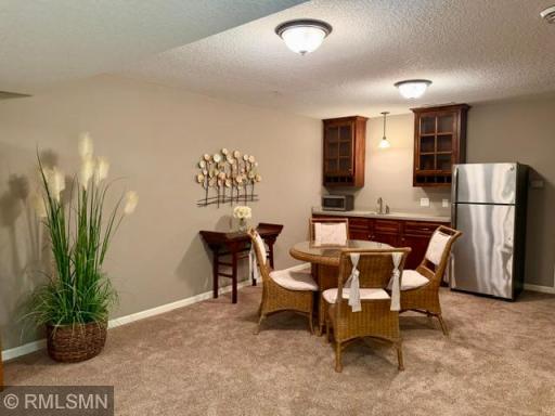 Dowbnstairs bar has a large space for entertaining or for guests. No need to be running up and downstairs. Everything is built in.