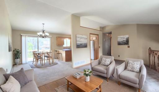 Living Room & Dining Room - Virtually Staged