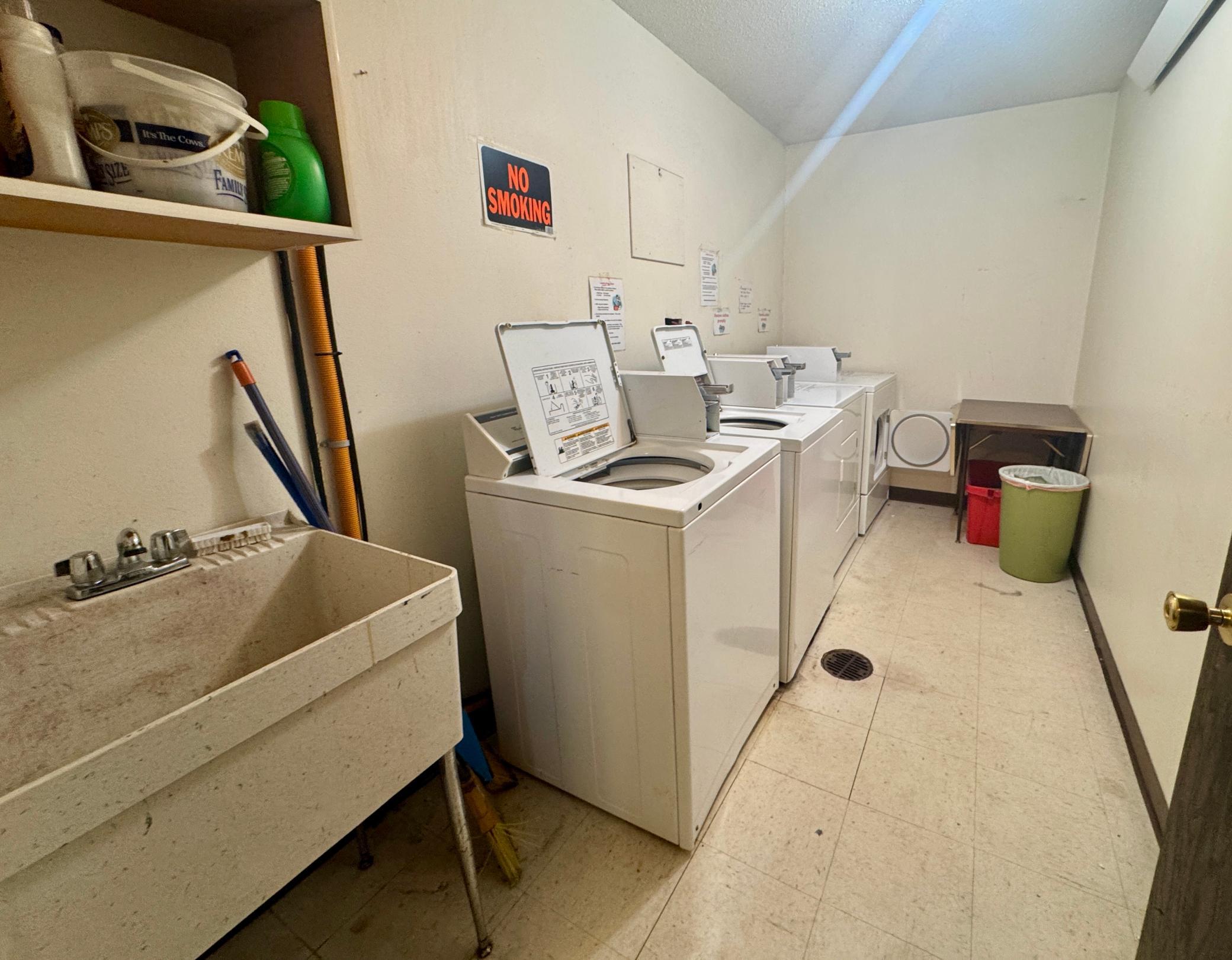 Laundry accross the hall in the building