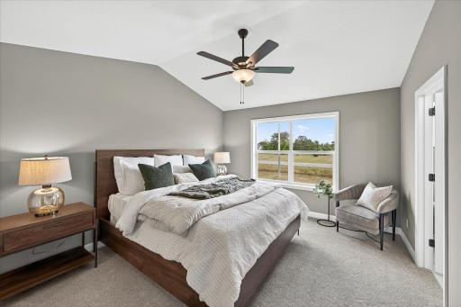 Primary suite - photos are of a staged model home of the same floorplan. Selections and colors may differ.