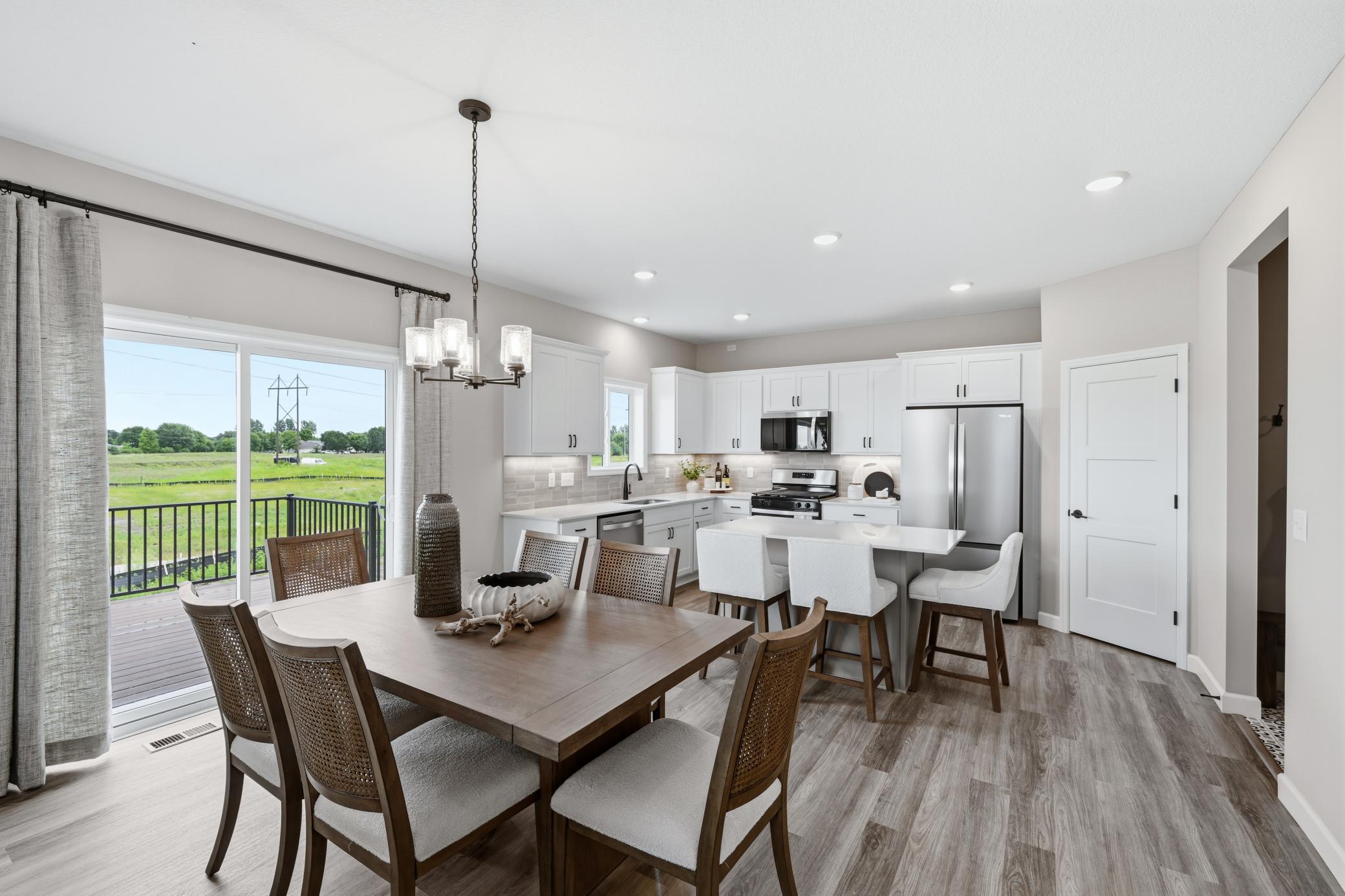 Dining area - photos of a staged, completed model, of the same floorplan for illustrative purposes.