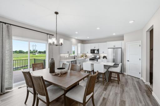 Dining area - photos of a staged, completed model, of the same floorplan for illustrative purposes.