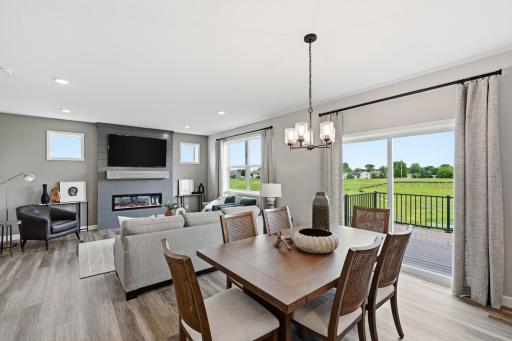Dining area - photos of a staged, completed model, of the same floorplan for illustrative purposes.
