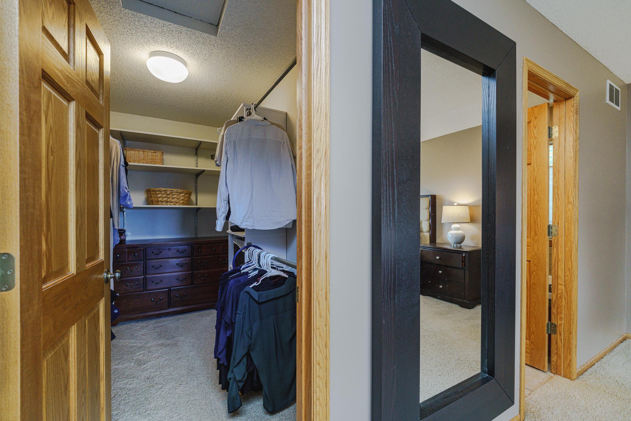 Walk-in closet in the primary suite