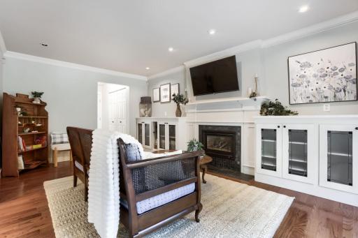 Family Room with hall to half bath and garage