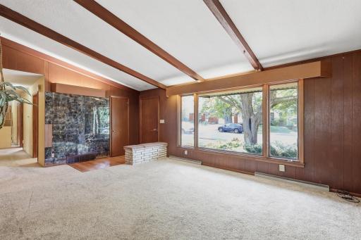 Main level living room with picture windows!