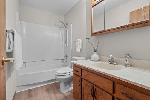 Upper level full bathroom with recent updates.