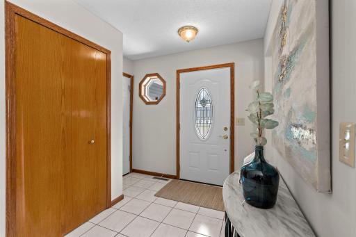 Front foryer with a spacious closet and access to the attatched 2-car insulated garage.