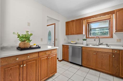 Abundant cabinet and counter space throughout the entire kitchen.