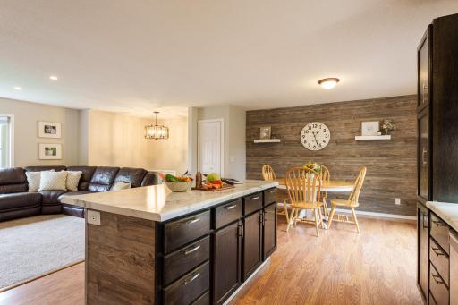 The open conept kitchen,dining room, and living room makes this space perfect space for entertaining!