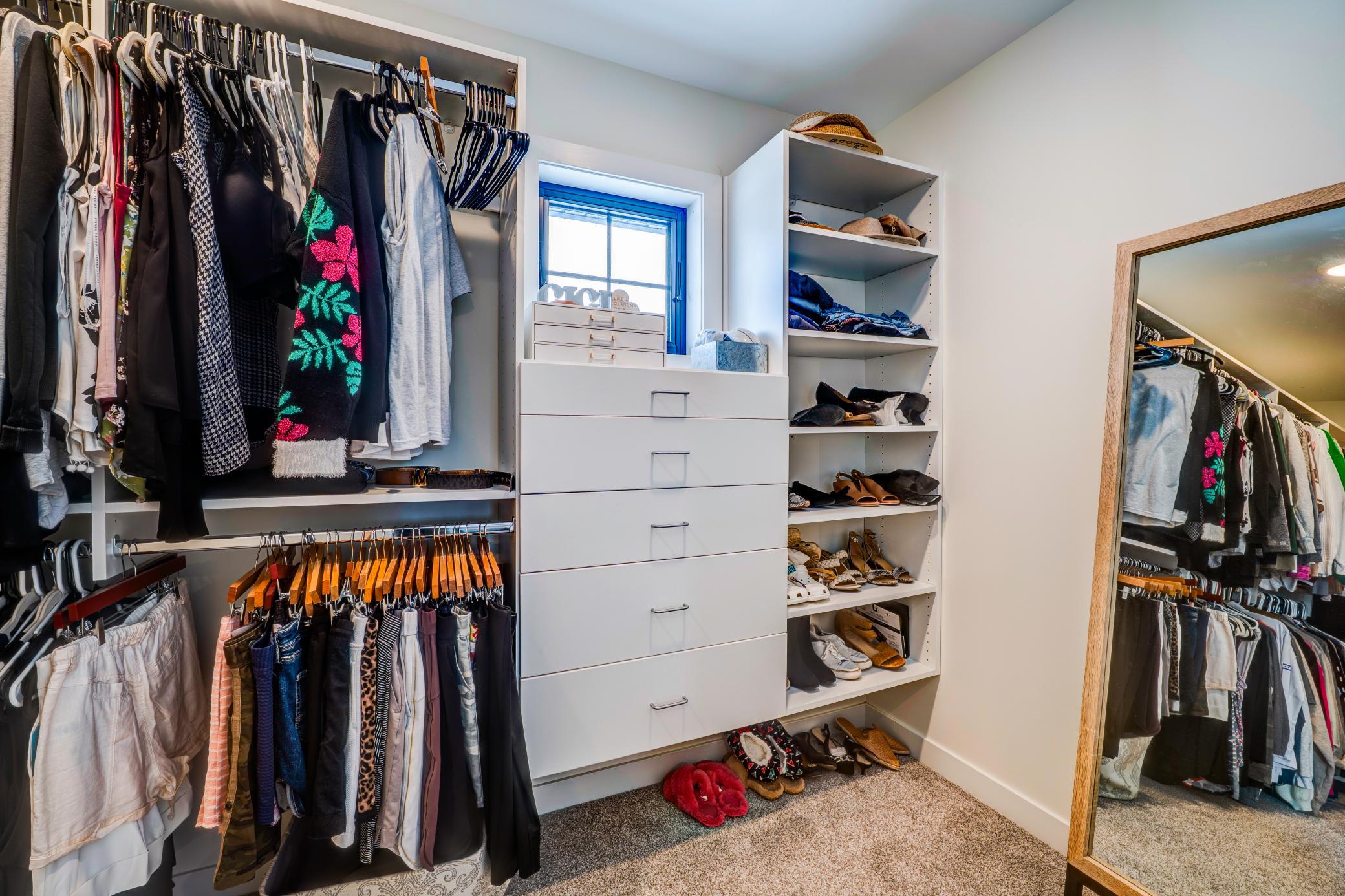 one of two walk in closets.