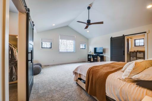 The large primary suite is a private oasis with 2 large walk in closets.