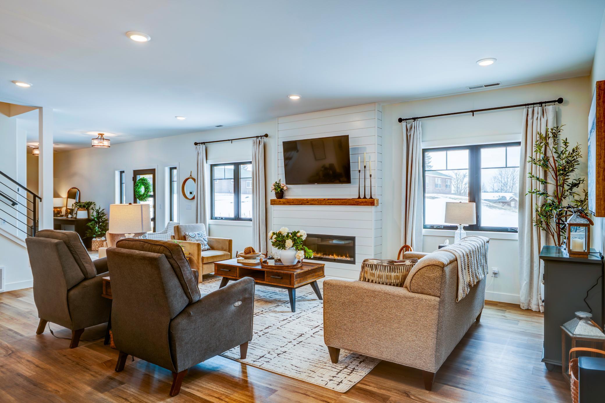 When weather keeps you inside, this living room is the perfect place to relax.