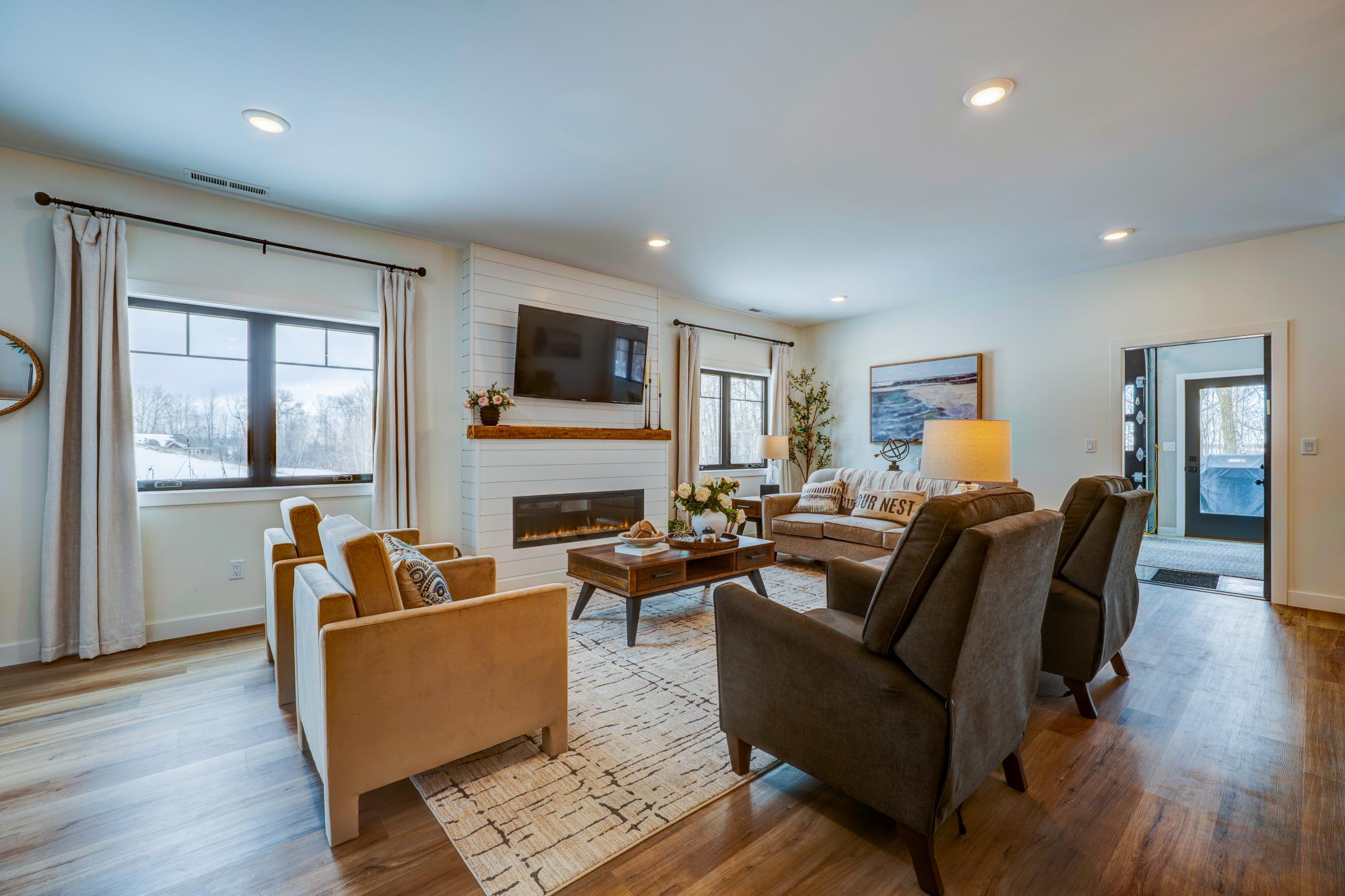 Lots of natural light floods the open concept layout