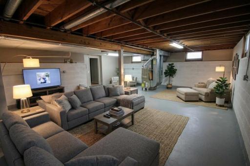 Another AI photo staged of what can be done with the basement. (scenario 4)