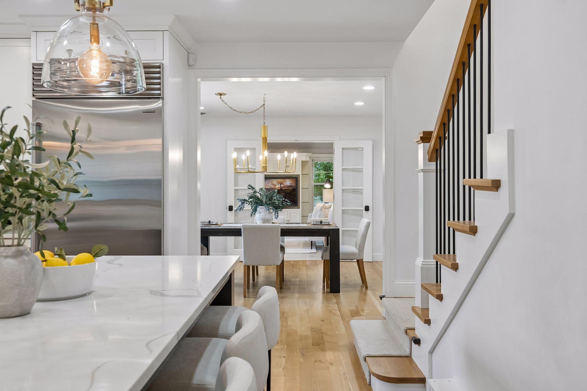 View from kitchen to informal dining