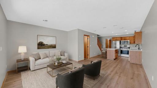Living to Kitchen virtually staged