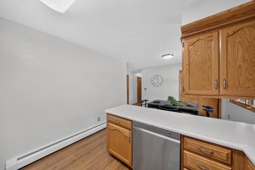 Long countertop great for hosting!