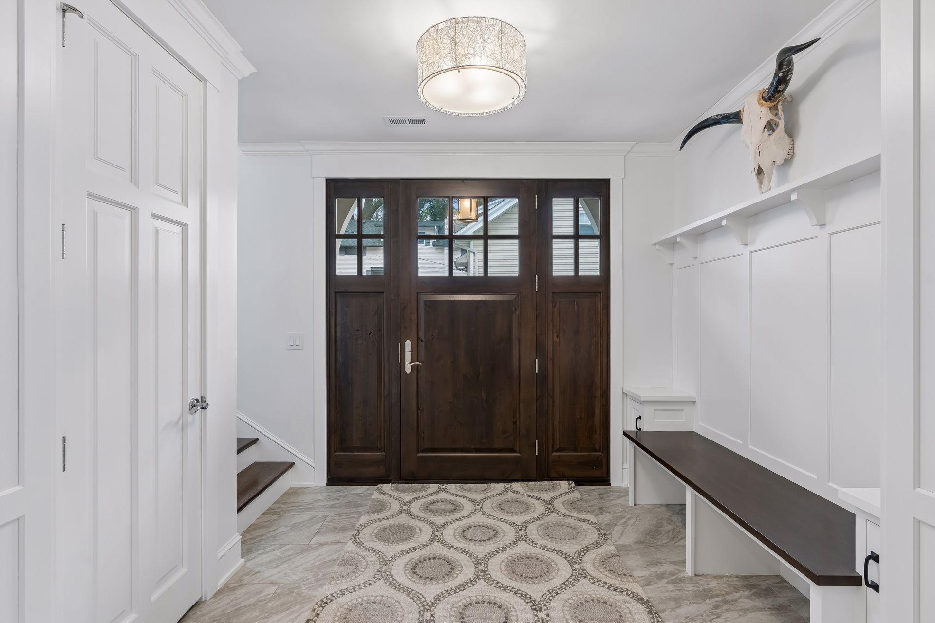 Generous foyer, heated floors