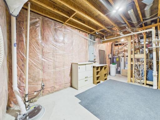 Dedicated lower-level storage area for seasonal items and household organization.