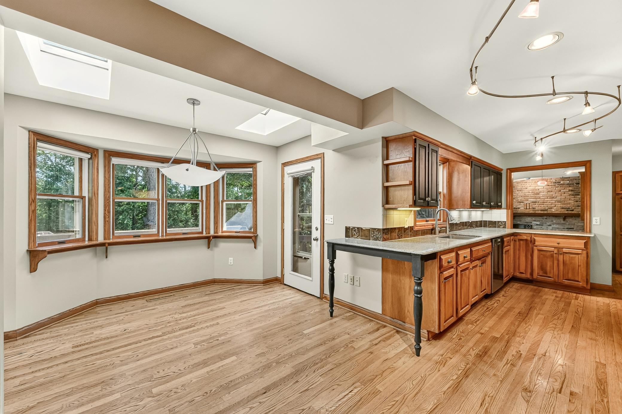 Dinette with hardwood floors