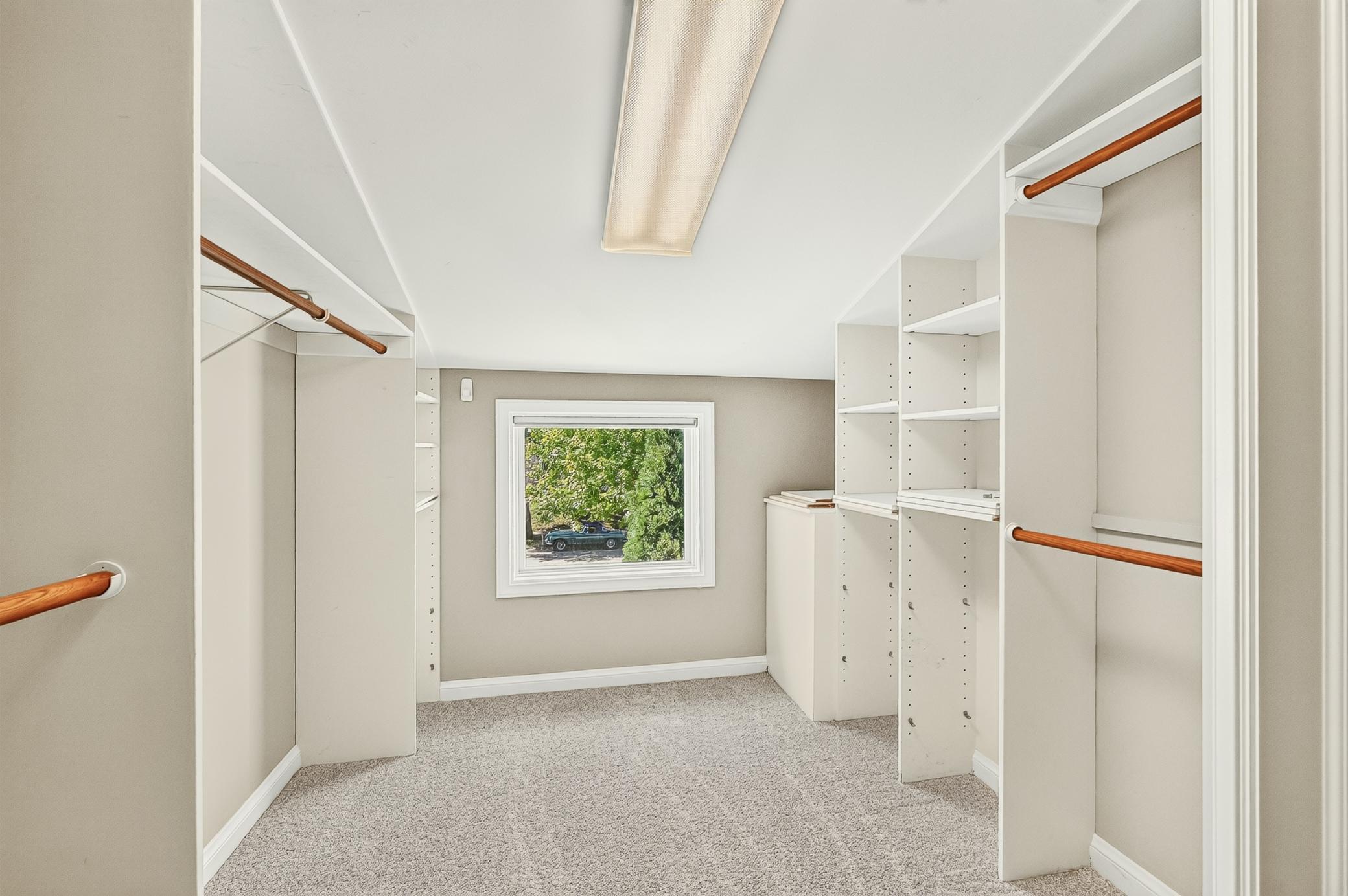 walkin closet with natural light