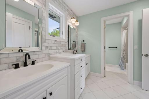 This jack and jill bathroom was just renovated in 2021.