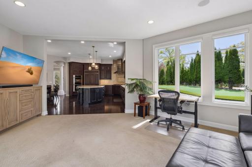 The sunroom is open to the kitchen.
