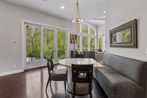 The perfect breakfast nook overlooks the new back patio.