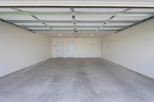 The attached 2 stall garage is finished and insulated.