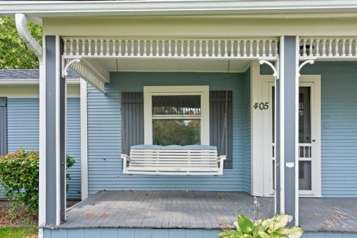 Relax with a beverage on your front porch swing.