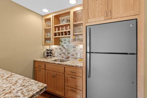 Wet Bar with Sink and Full Size Refrigerator