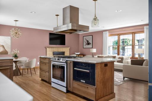 Kitchen-Living-Dining Room virtually staged