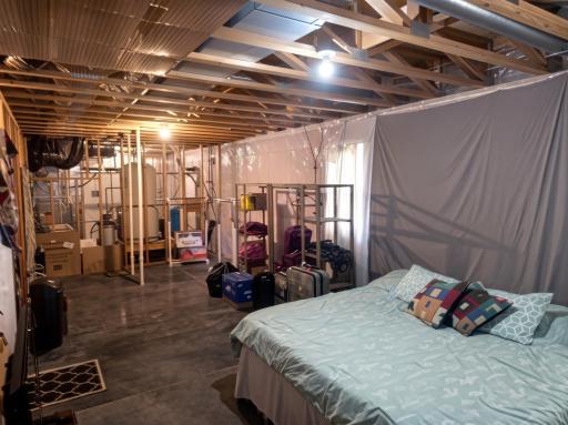 Basement has plumbing setup to add addition bedroom with bathroom.