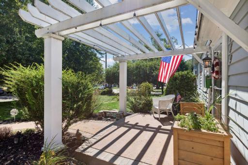 Beautiful pergola and sitting area for relaxing.