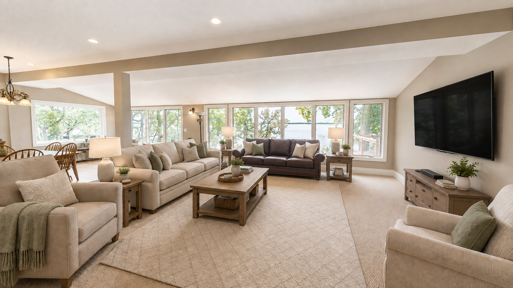 Virtually Staged*Lakeside Living Room