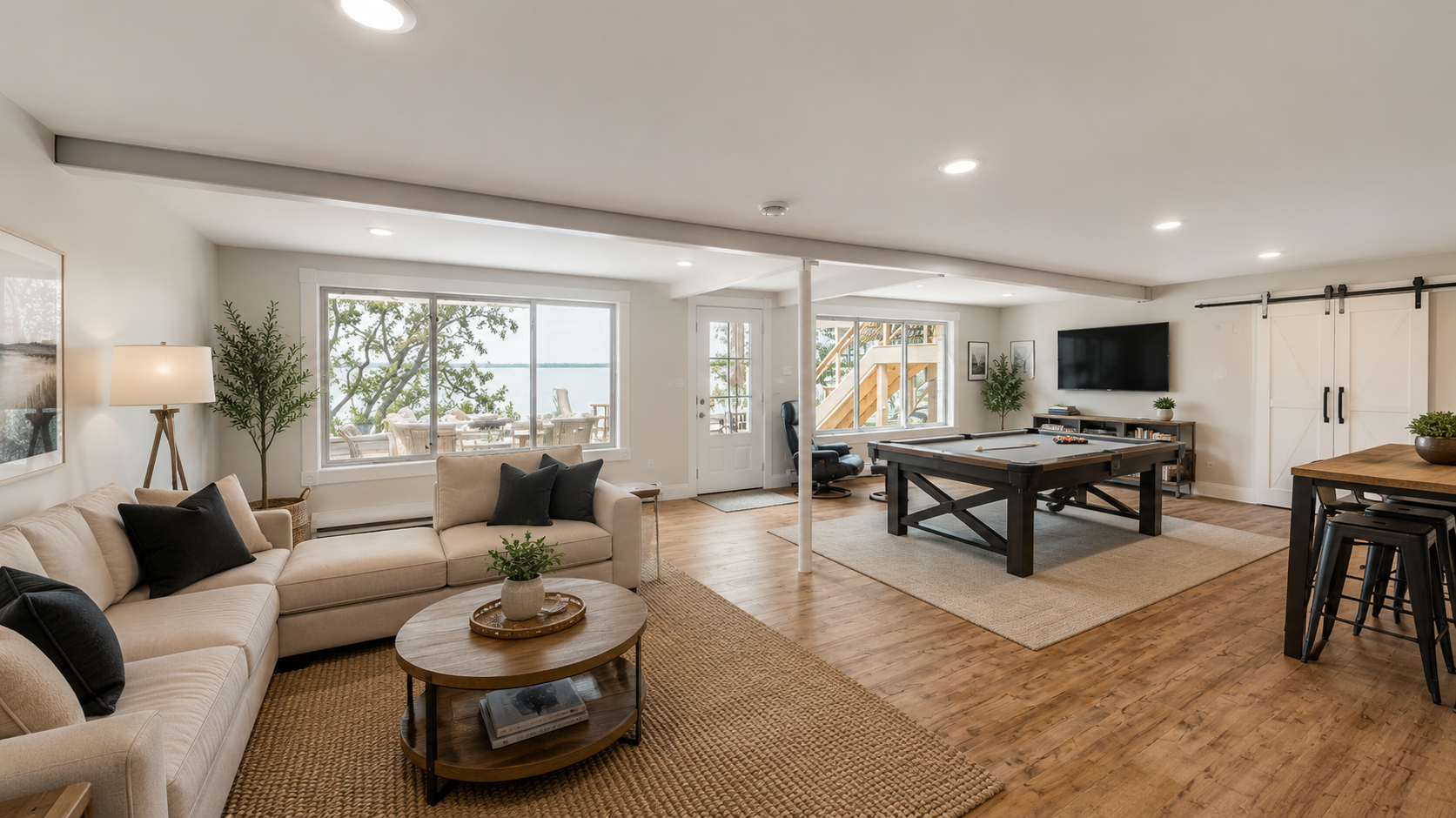 Virtually Staged*Lower Level Walk Out Family or Game Room