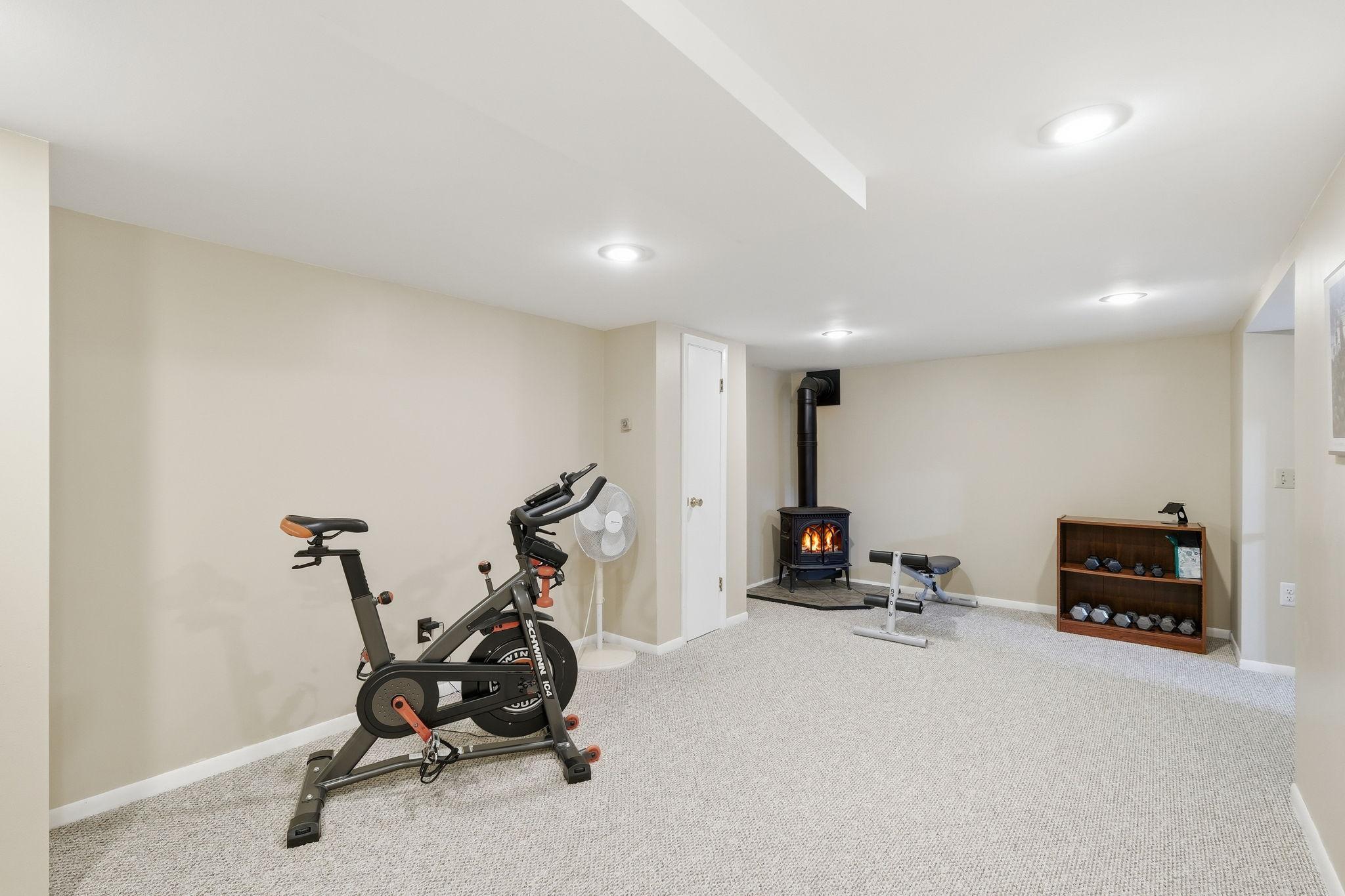 The gas fireplace makes this a cozy hangout place.