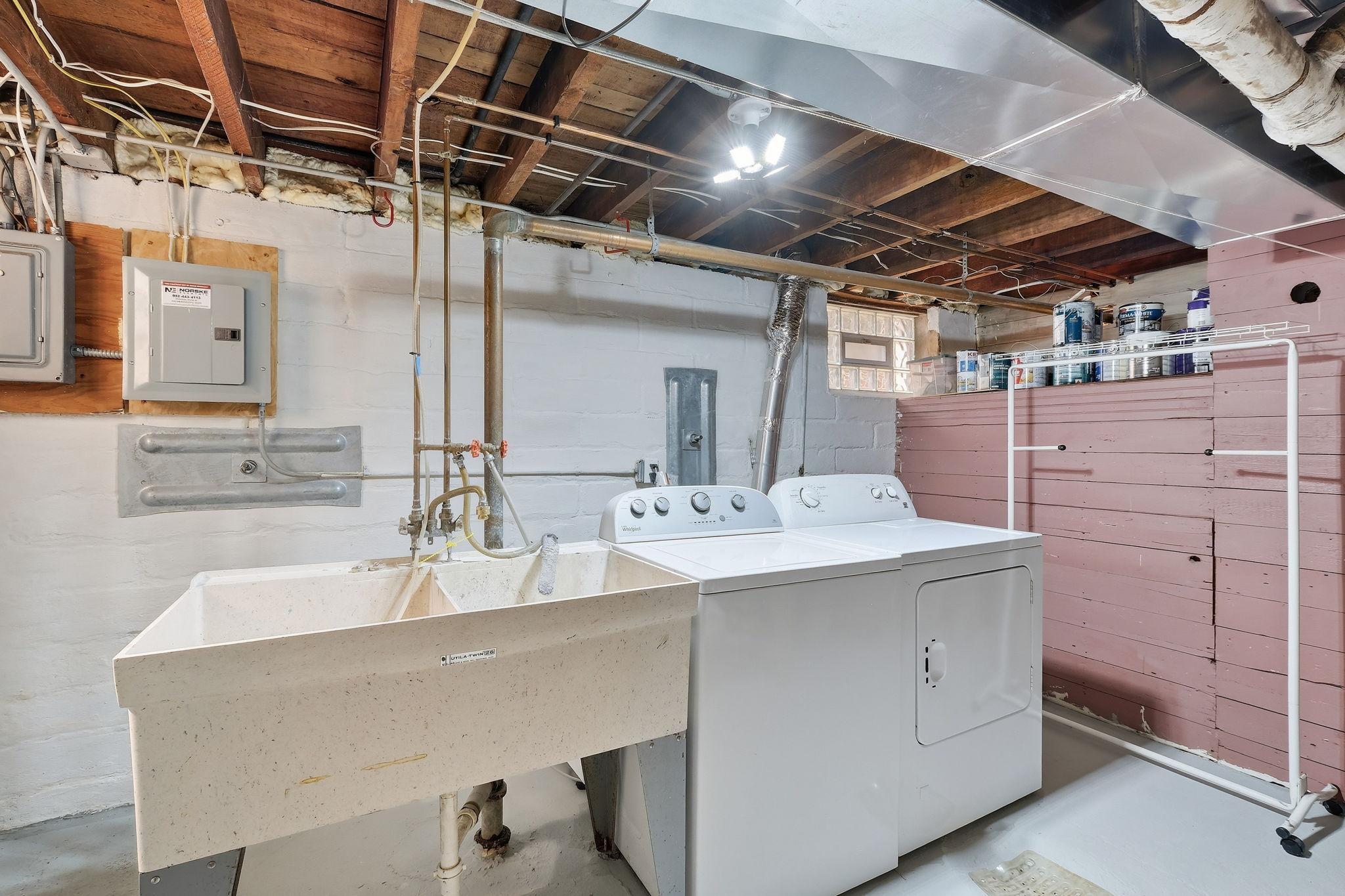 The oversized laundry area has plenty of space.
