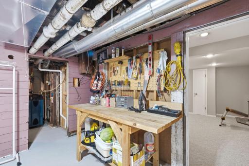 Even a work bench and storage area !