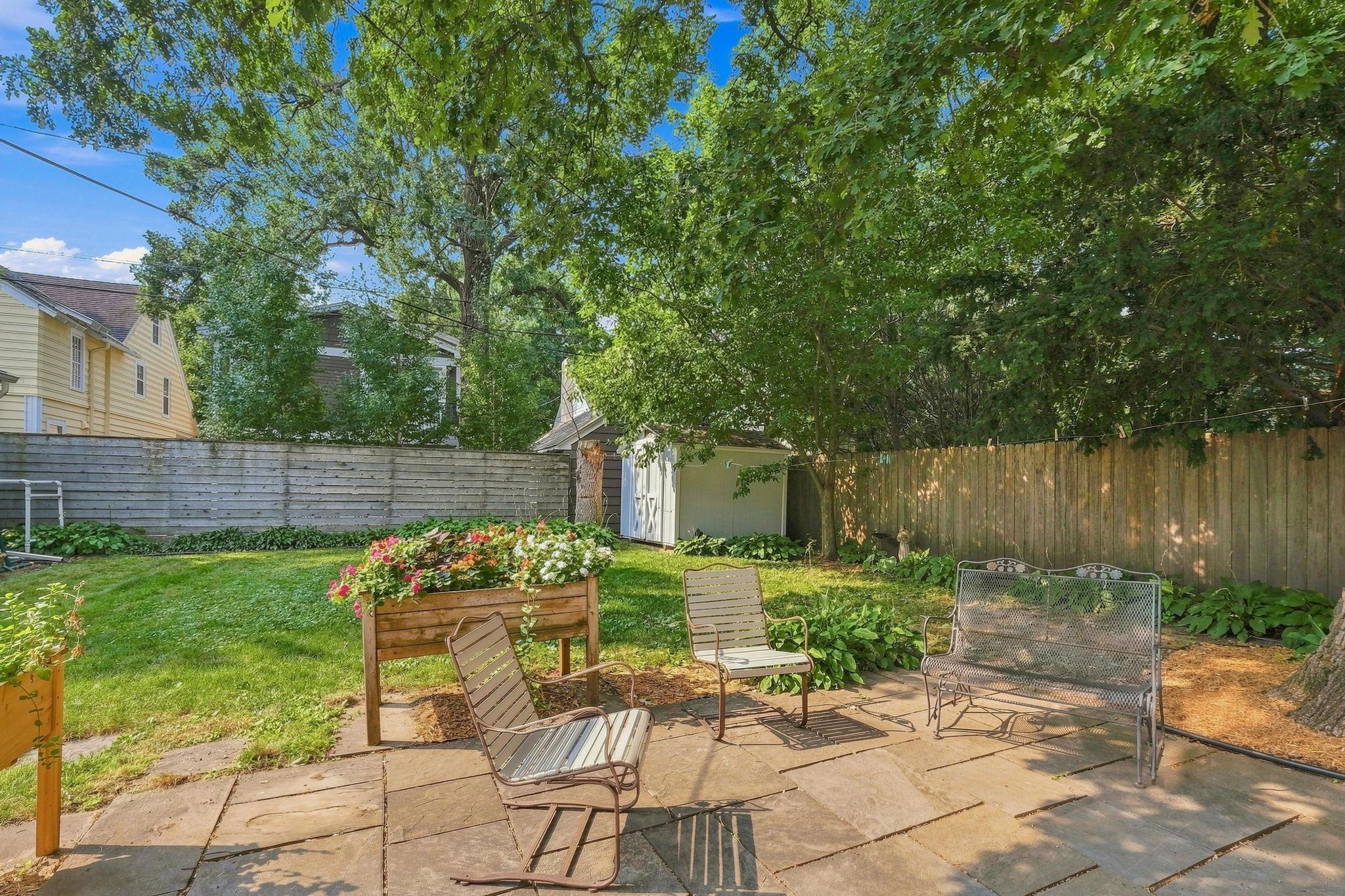 The backyard offers plenty of space for entertaining.