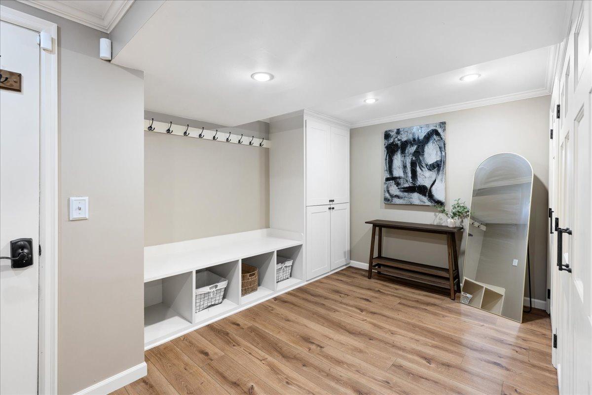 Huge mudroom located off of the garage.