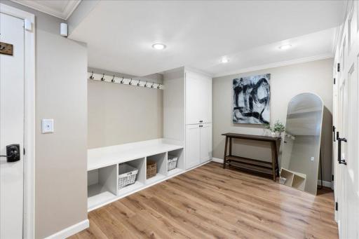 Huge mudroom located off of the garage.