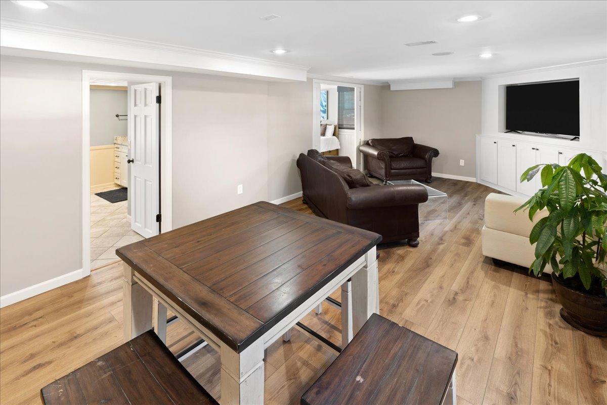 Another view of the lower level rec room.