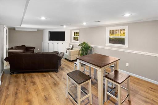 Lower level rec room was newly renovated in 2026 via insurance claim (plumbing leak).
