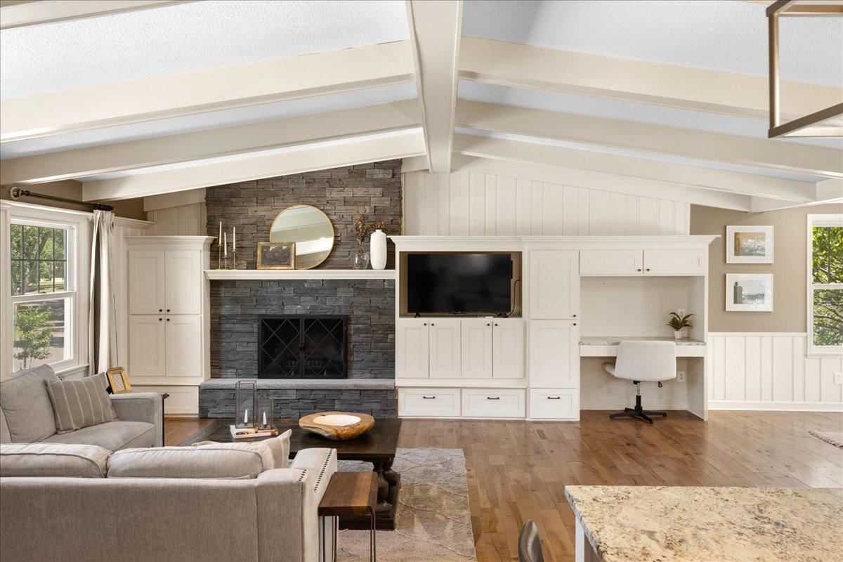 Plenty of space for the enter family in this oversized family room!