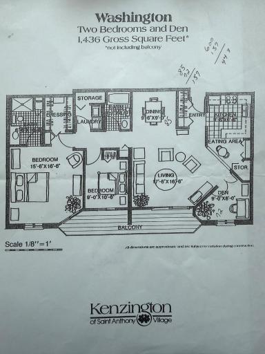 528 Kenzie Terrace condo floor plan . This is the largest floor plan of any condo located in Kensington! 1436 Finished square feet!! + this unit comes with 2 parking stalls in the heated garage!