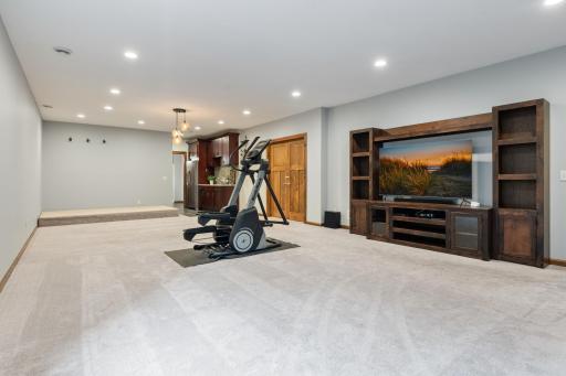 Lower Level recreation room, with a stage for perfomances